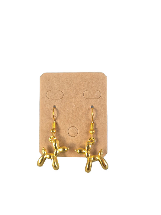 Yellow Gold Balloon Dog Earrings